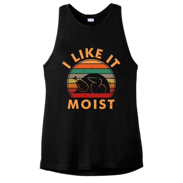 I Like It Moist Thanksgiving Turkey Leg Day Ladies Tri-Blend Wicking Tank