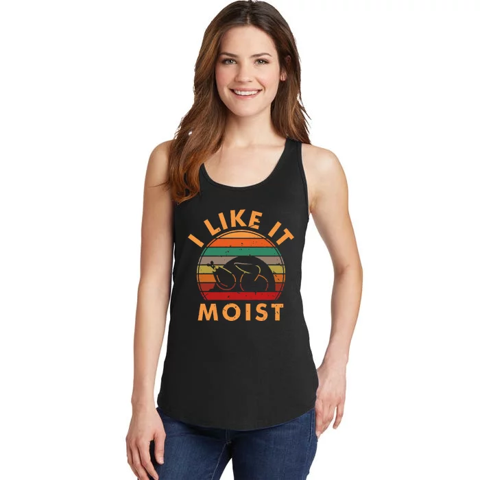 I Like It Moist Thanksgiving Turkey Leg Day Ladies Essential Tank