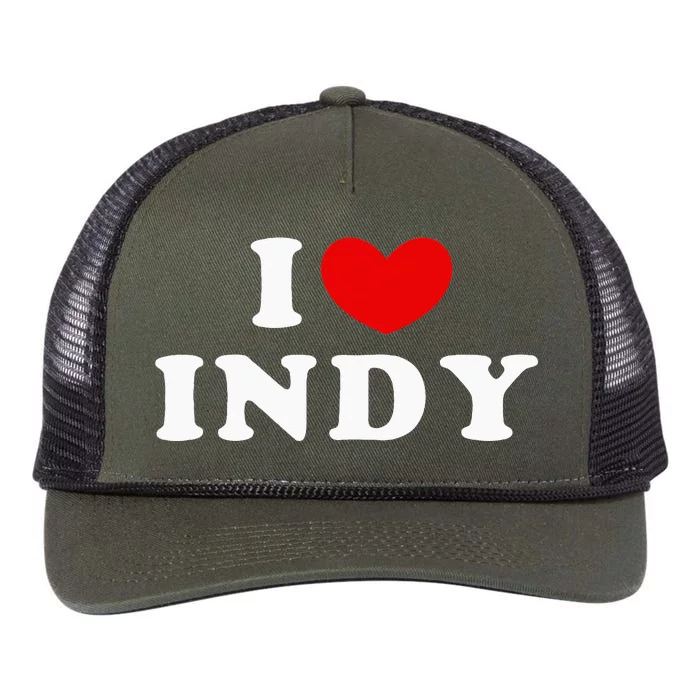 I Love Indy I Heart Indy Retro Rope Trucker Hat Cap