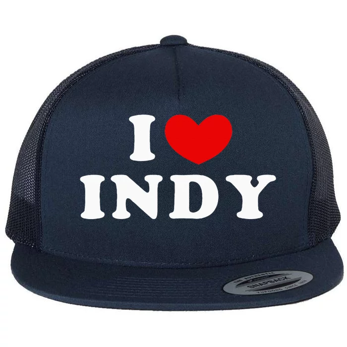 I Love Indy I Heart Indy Flat Bill Trucker Hat