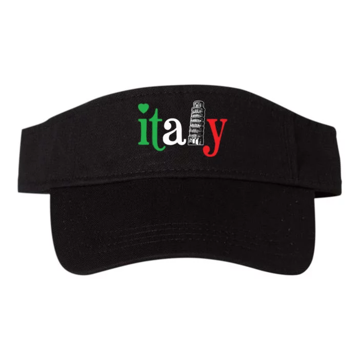 Italy Lovers Italian Flag Italia For MenWomenYouthKid Valucap Bio-Washed Visor