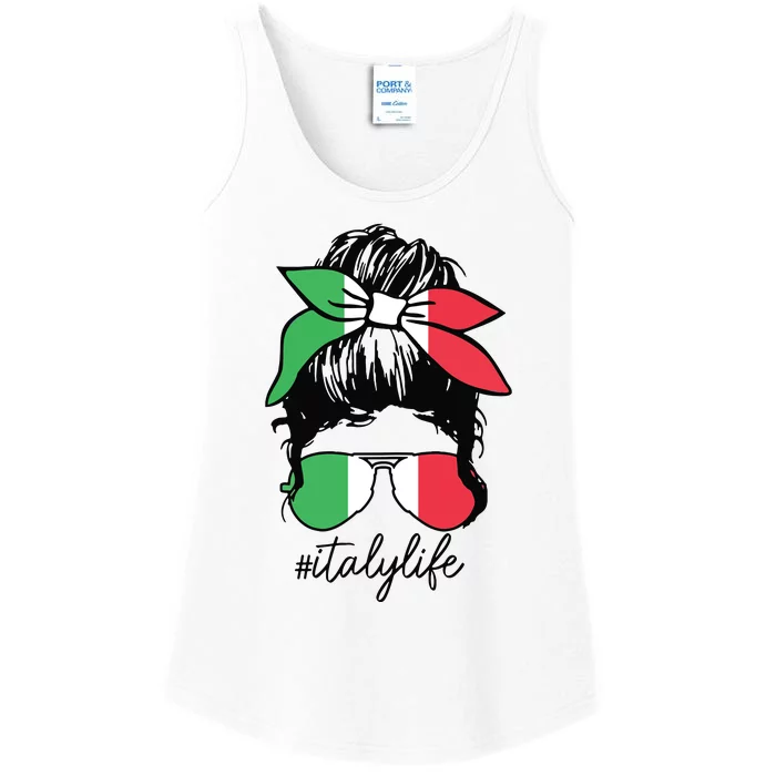 Italy Life Italian Flag Pride Girl Cute Ladies Essential Tank