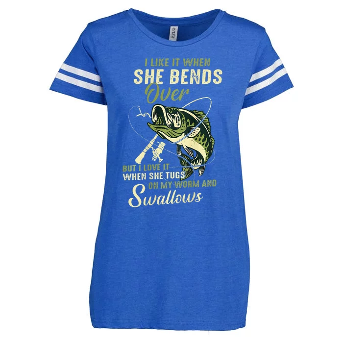 I Like It When She Bends Over But I Love It Enza Ladies Jersey Football T-Shirt