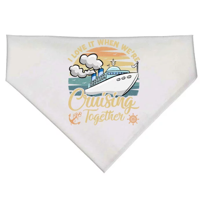 I Love It When Were Cruising Together Vintage Retro Cruise Gift USA-Made Doggie Bandana