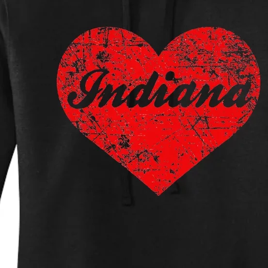 I Love Indiana Heart State Pride Region Midwest Gift Women's Pullover Hoodie