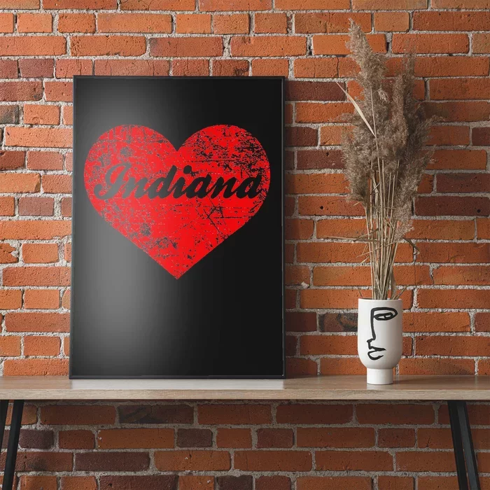 I Love Indiana Heart State Pride Region Midwest Gift Poster