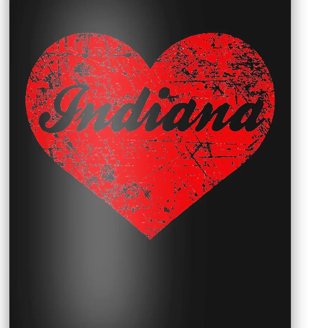 I Love Indiana Heart State Pride Region Midwest Gift Poster