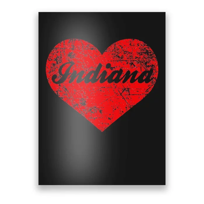 I Love Indiana Heart State Pride Region Midwest Gift Poster