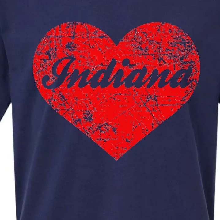 I Love Indiana Heart State Pride Region Midwest Gift Sueded Cloud Jersey T-Shirt