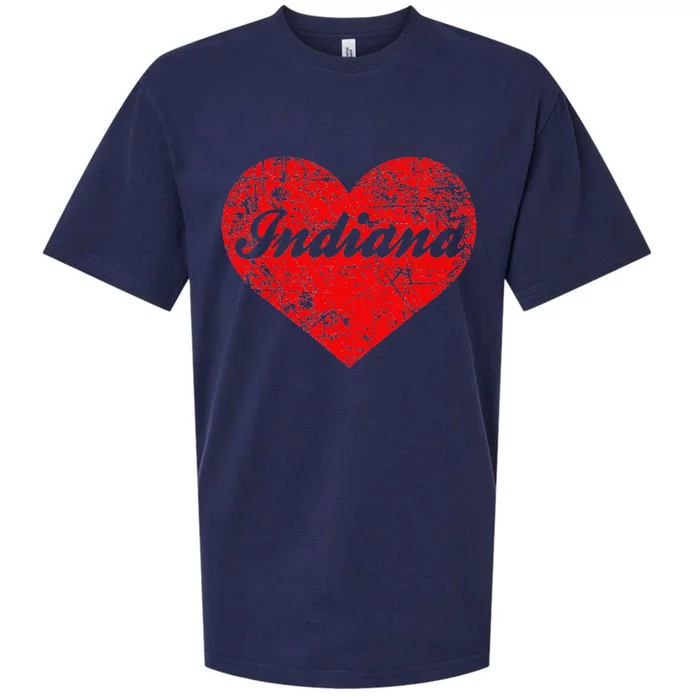 I Love Indiana Heart State Pride Region Midwest Gift Sueded Cloud Jersey T-Shirt