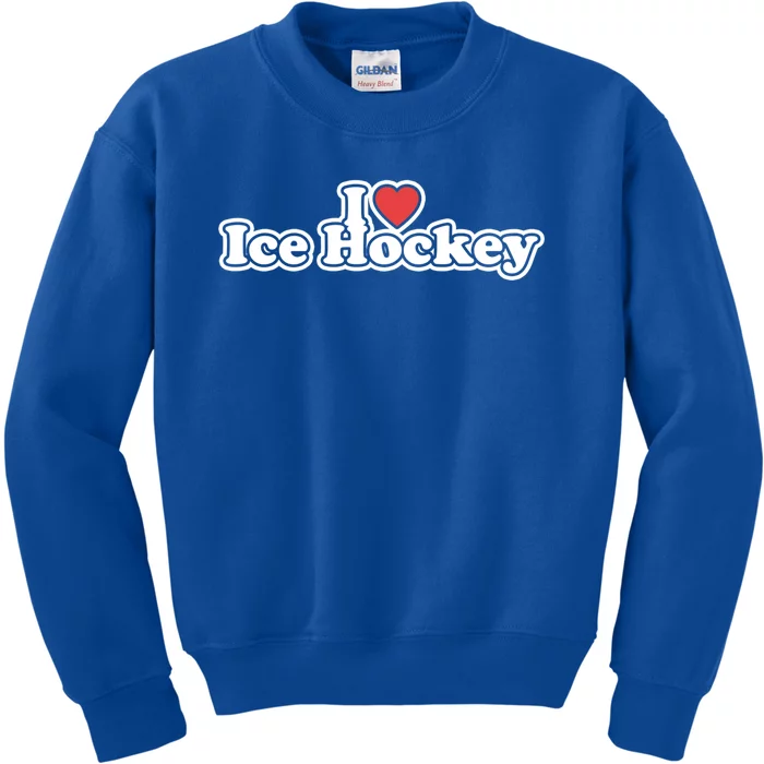 I Love Ice Hockey Gift Kids Sweatshirt