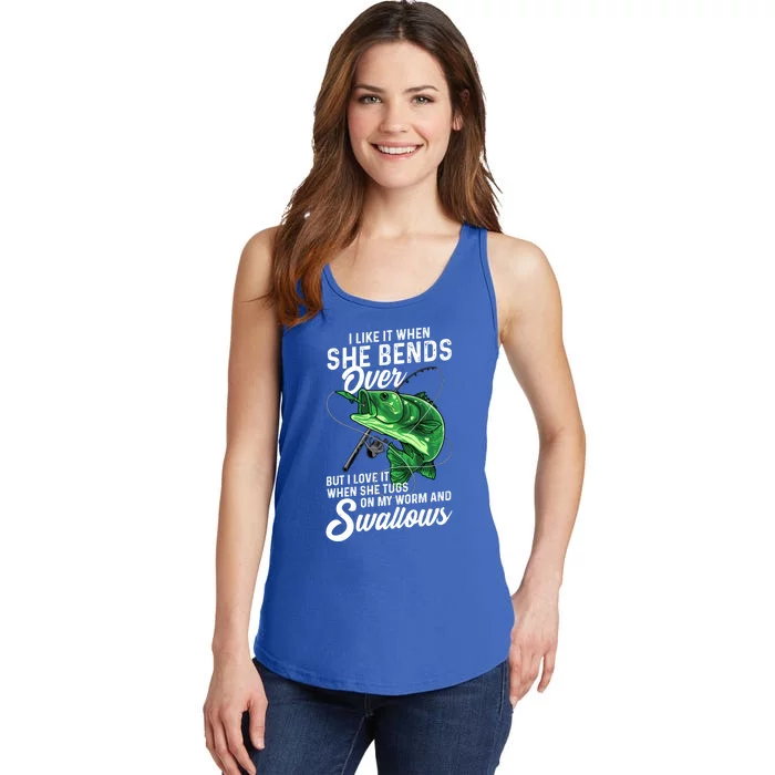 I Like It When She Bends Over Fishing Funny Gift Great Gift Ladies Essential Tank