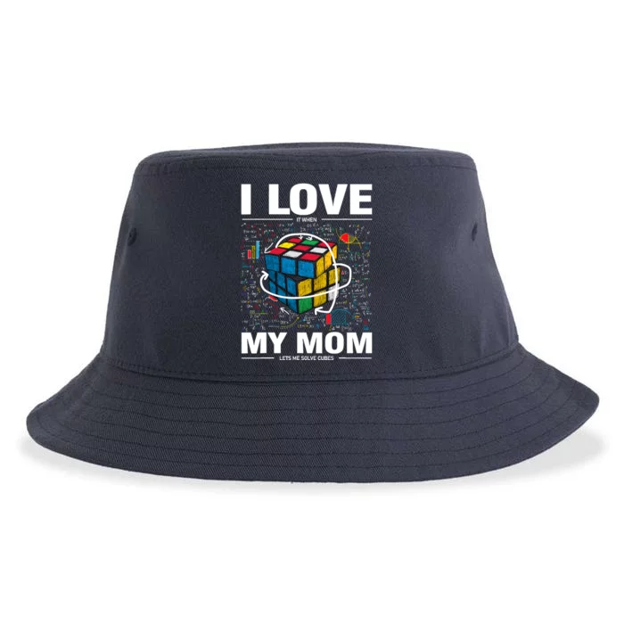 I Love It When My Mom Lets Me Solve Cubes Speedcubing Sustainable Bucket Hat