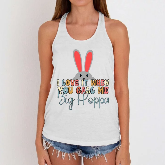 I Love It When You Call Me Big Hoppa Funny Bunny Women's Knotted Racerback Tank