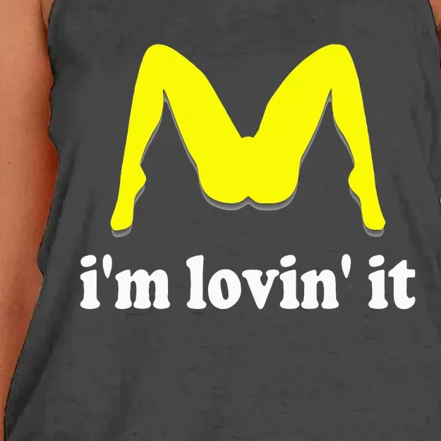 IM Lovin It Humorous Offensive Innuendo Women's Knotted Racerback Tank