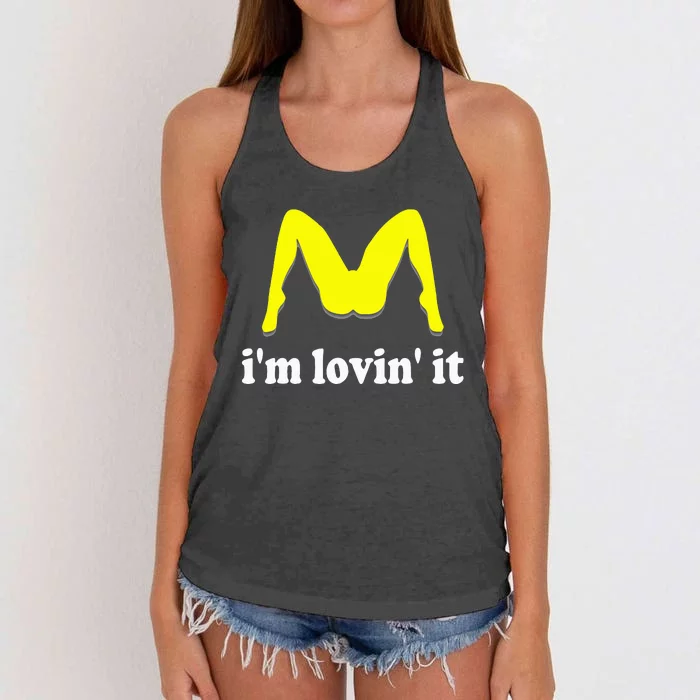 IM Lovin It Humorous Offensive Innuendo Women's Knotted Racerback Tank