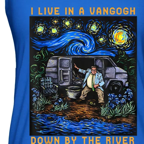 I Live In A Vangogh Downby The River Ladies Essential Flowy Tank