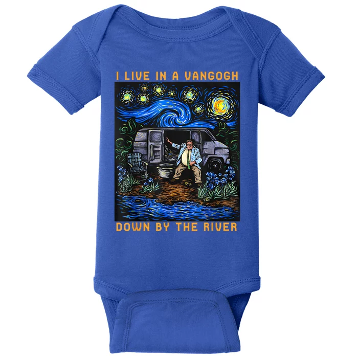 I Live In A Vangogh Downby The River Baby Bodysuit