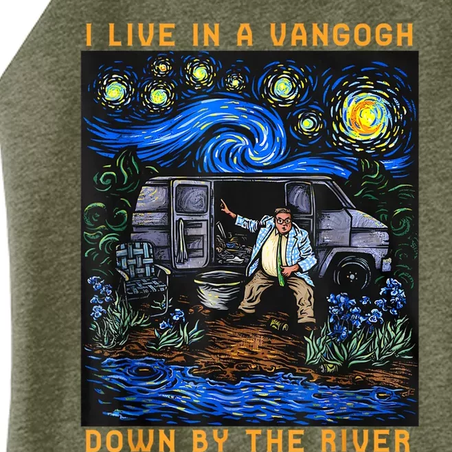 I Live In A Vangogh Downby The River Women’s Perfect Tri Rocker Tank