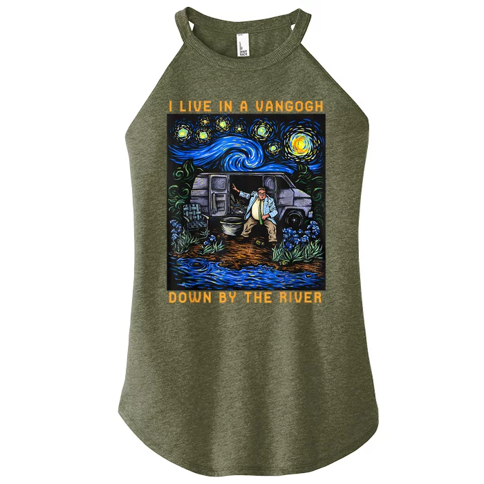 I Live In A Vangogh Downby The River Women’s Perfect Tri Rocker Tank