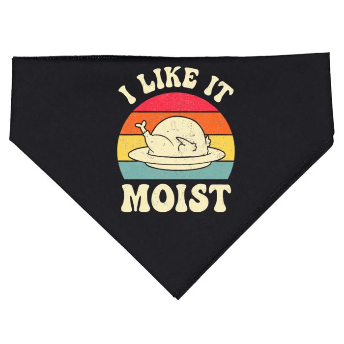 I Like It Moist Funny Thanksgiving Turkey Leg Day USA-Made Doggie Bandana