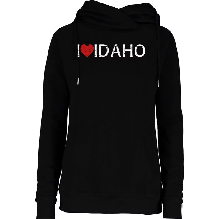 I Love Idaho Womens Funnel Neck Pullover Hood