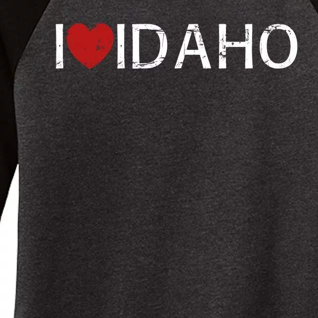 I Love Idaho Women's Tri-Blend 3/4-Sleeve Raglan Shirt