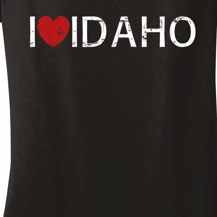 I Love Idaho Women's V-Neck T-Shirt