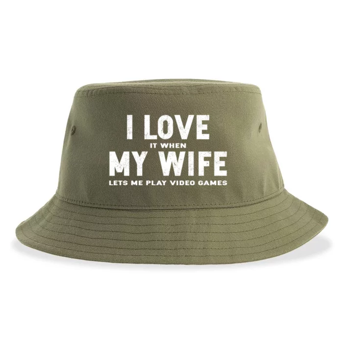 I Love It When My Wife Lets Me Play Video Games Gift Sustainable Bucket Hat