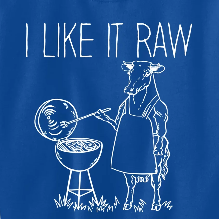 I Like It Raw Beef Meat Barbecue Cool Gift Kids Sweatshirt