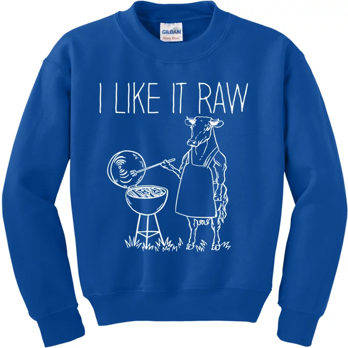 I Like It Raw Beef Meat Barbecue Cool Gift Kids Sweatshirt