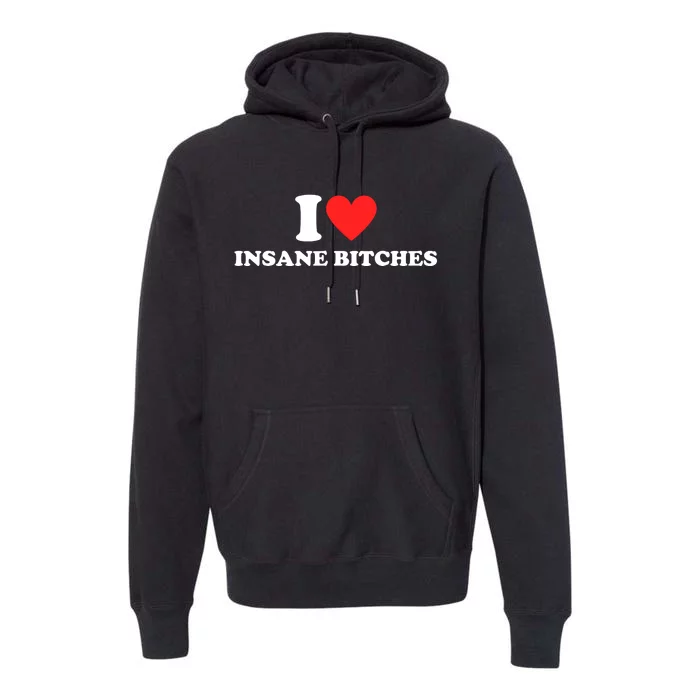 I Love Insane Bitches I Am Insane Couples Premium Hoodie