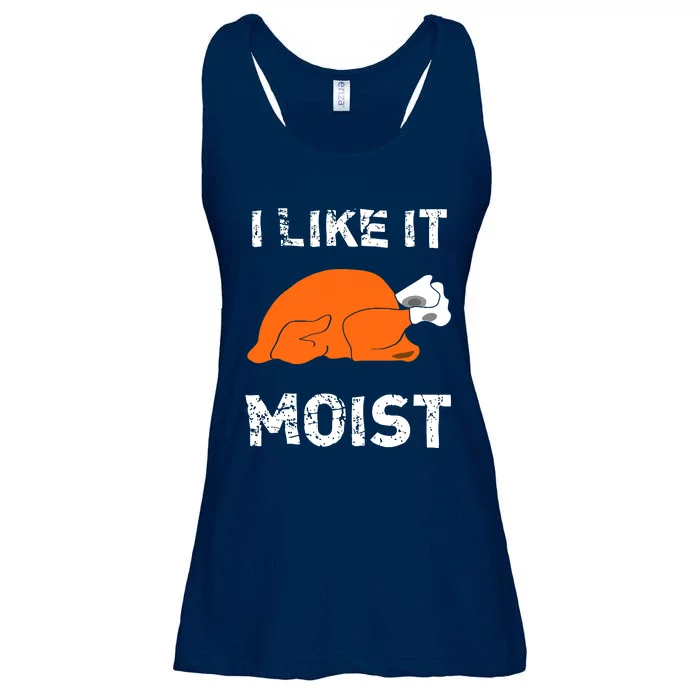 I Like It Moist Funny Turkey Thanksgiving Ladies Essential Flowy Tank