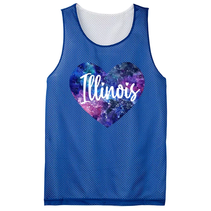 I Love Illinois Usa Meaningful Gift Mesh Reversible Basketball Jersey Tank