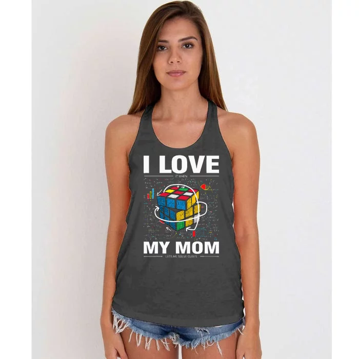 I Love It When My Mom Lets Me Solve Cubes Speedcubing Women's Knotted Racerback Tank