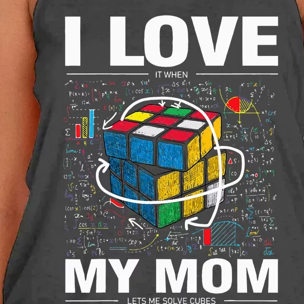 I Love It When My Mom Lets Me Solve Cubes Speedcubing Women's Knotted Racerback Tank