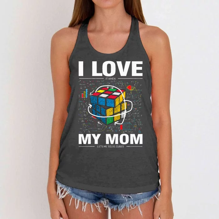 I Love It When My Mom Lets Me Solve Cubes Speedcubing Women's Knotted Racerback Tank