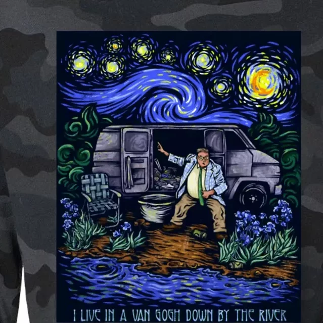 I Live In A Van Gogh Down By The River Cropped Pullover Crew