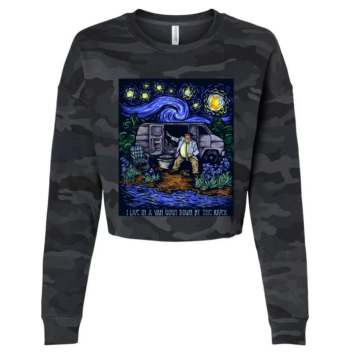 I Live In A Van Gogh Down By The River Cropped Pullover Crew