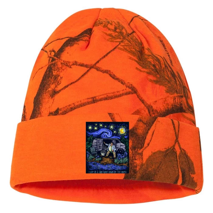 I Live In A Van Gogh Down By The River Kati - 12in Camo Beanie