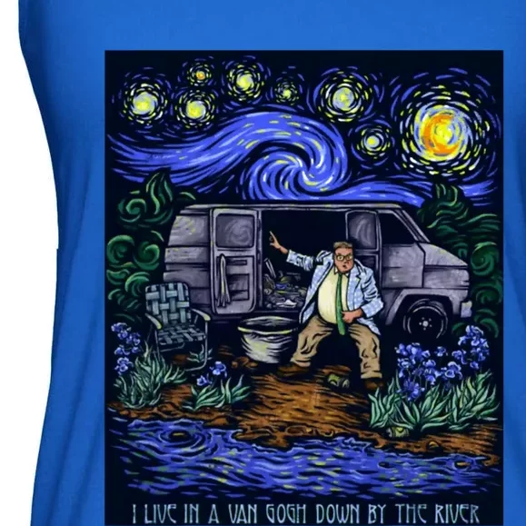 I Live In A Van Gogh Down By The River Ladies Essential Flowy Tank