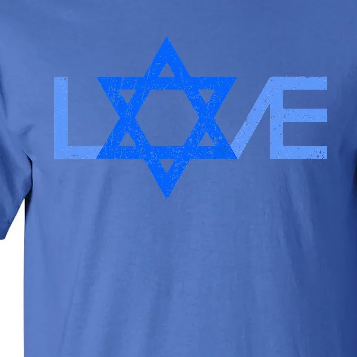 I Love Israel Jewish Star Of David Gift For Jew Friend Tall T-Shirt