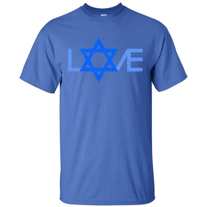 I Love Israel Jewish Star Of David Gift For Jew Friend Tall T-Shirt