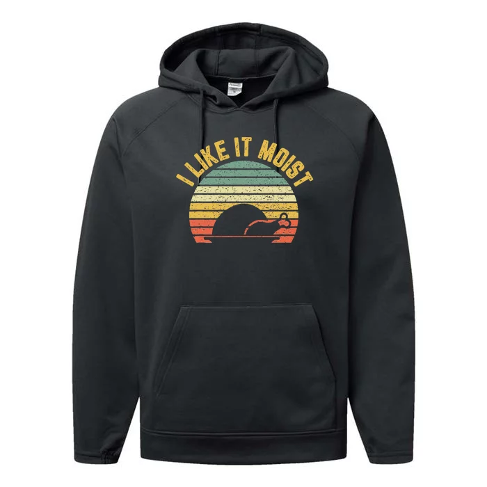 I Like It Moist Retro Funny Thanksgiving Performance Fleece Hoodie