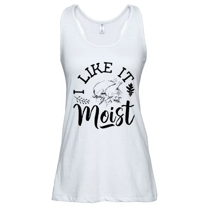 I Like It Moist Funny Thanksgiving Turkey Leg Day Ladies Essential Flowy Tank