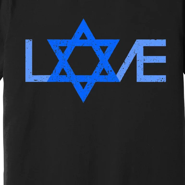 I Love Israel Jewish Star Of David Gift For Jew Friend Premium T-Shirt