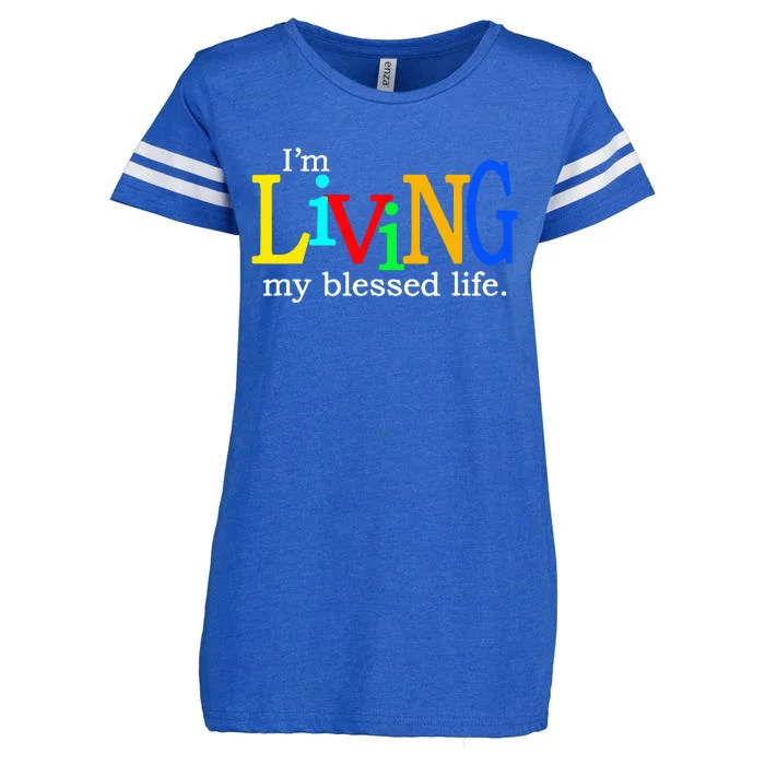 IM Living In My Blessed Life Enza Ladies Jersey Football T-Shirt