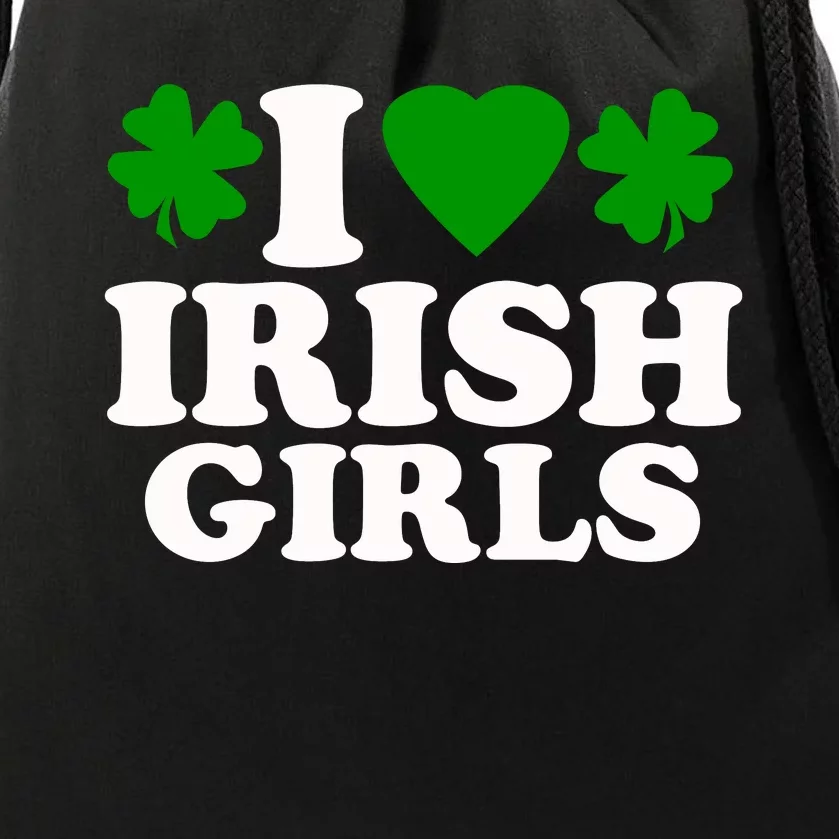 I Love Irish Patrick's Day Drawstring Bag