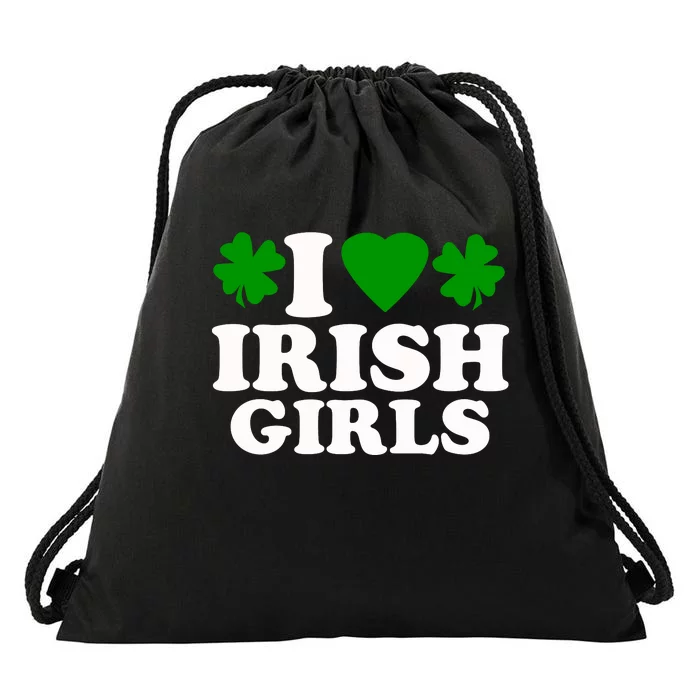 I Love Irish Patrick's Day Drawstring Bag