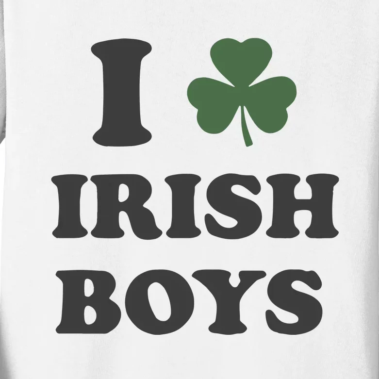 I Love Irish Boy St Patricks Day Kids Long Sleeve Shirt